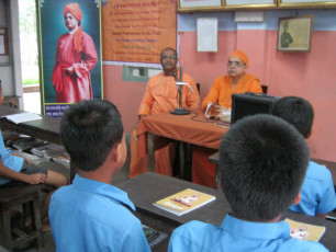 SGVEP- B Type Students attending the class at Boys' Hostel- in the presence of Sw. Satyasthanand4
