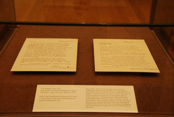 4. Two Salinger Letters Displayed at the Museum (note label acknowleding Center's gift)