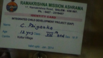 GAP Project conducted by Ramakrishna Mission Ashrama Salem