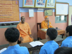 SGVEP- B Type Students attending the class at Boys' Hostel- in the presence of Sw. Satyasthanand3