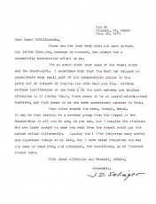 6. J. D. Salinger's Last Letter to Swami Nikhilananda -January 19, 1972