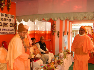Rev. Sw. Prabhanandaji Mj releasing the Souvenir on the occasion