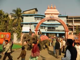Procession entering through the Main Gate of the Silchar Sevashrma on 12.1.13